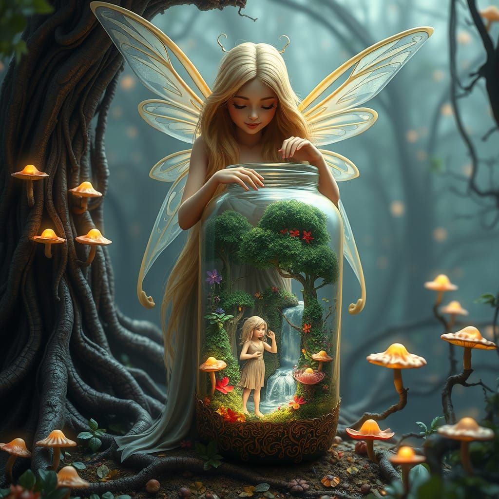 Enchanting Fairy Guardian with Human Companion in Whimsical....