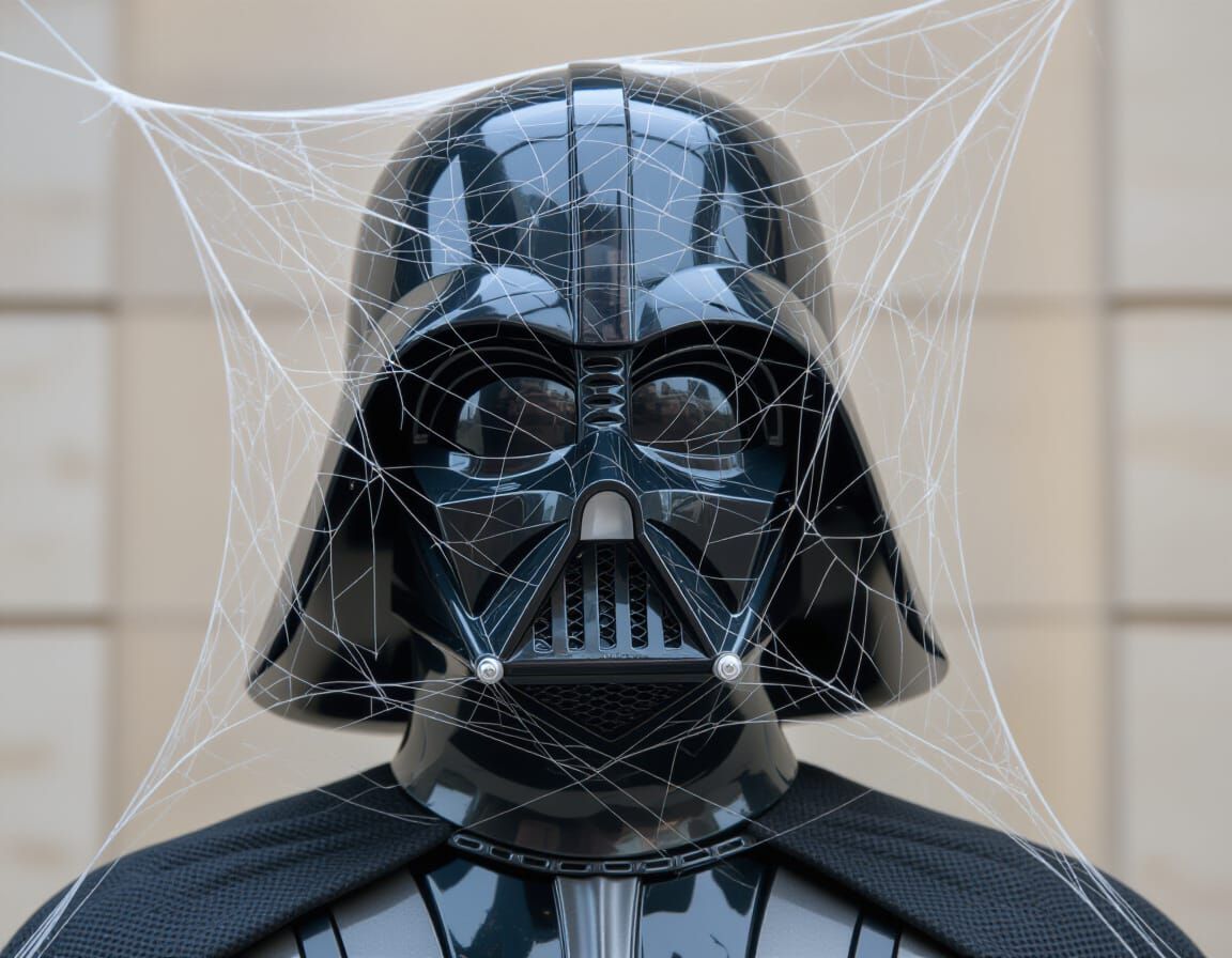 Darth Vader's Face Emerges from Magical Spider Web
