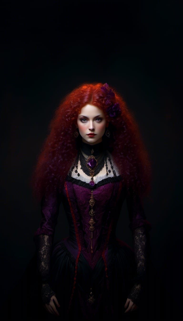 Victorian Witch Portrait in Hyperrealistic Style