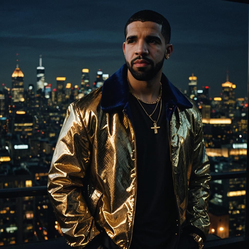 Nightlife: Drake on Luxury Balcony Overlooking City