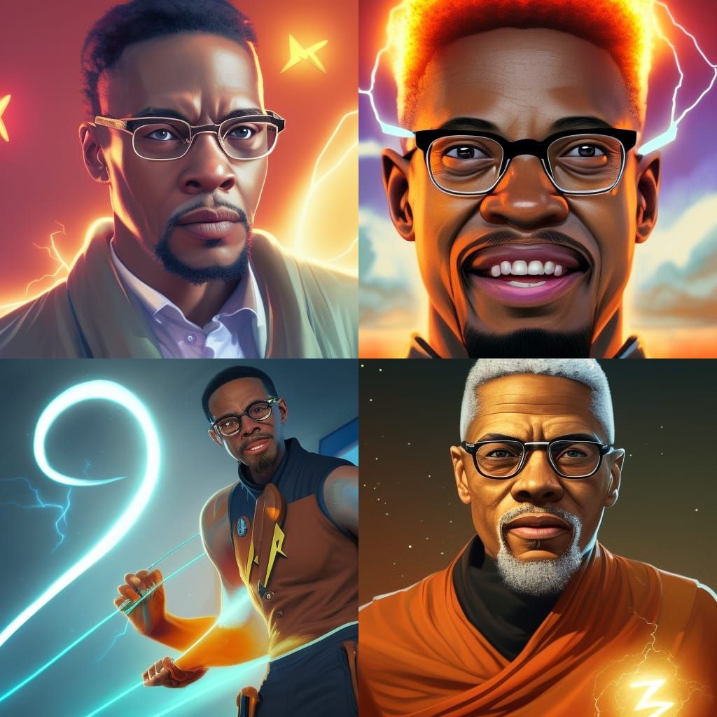 Radiant Malcom X Portrait in Digital Art Style