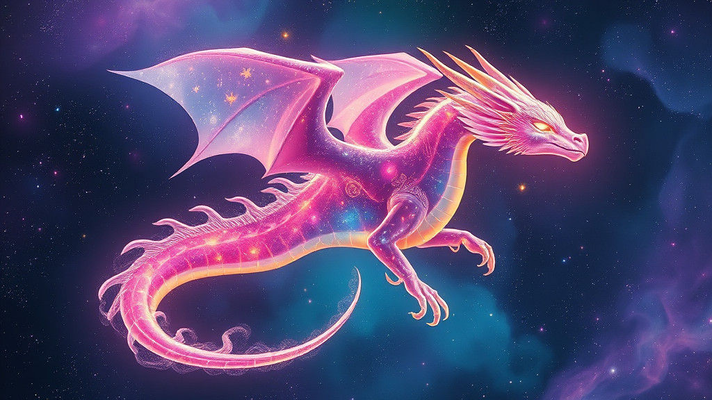 Celestial Luminara Dragon Soaring Through Starry Expanse