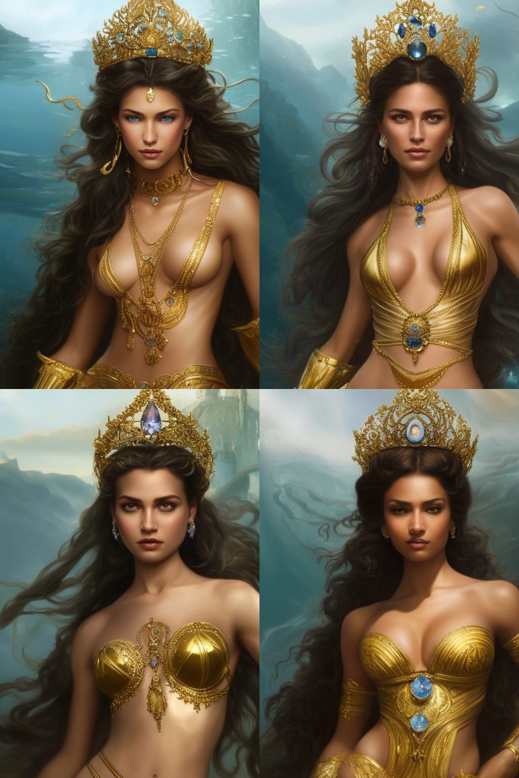 Athletic Water Witch Portrait in Fantasy Art Style