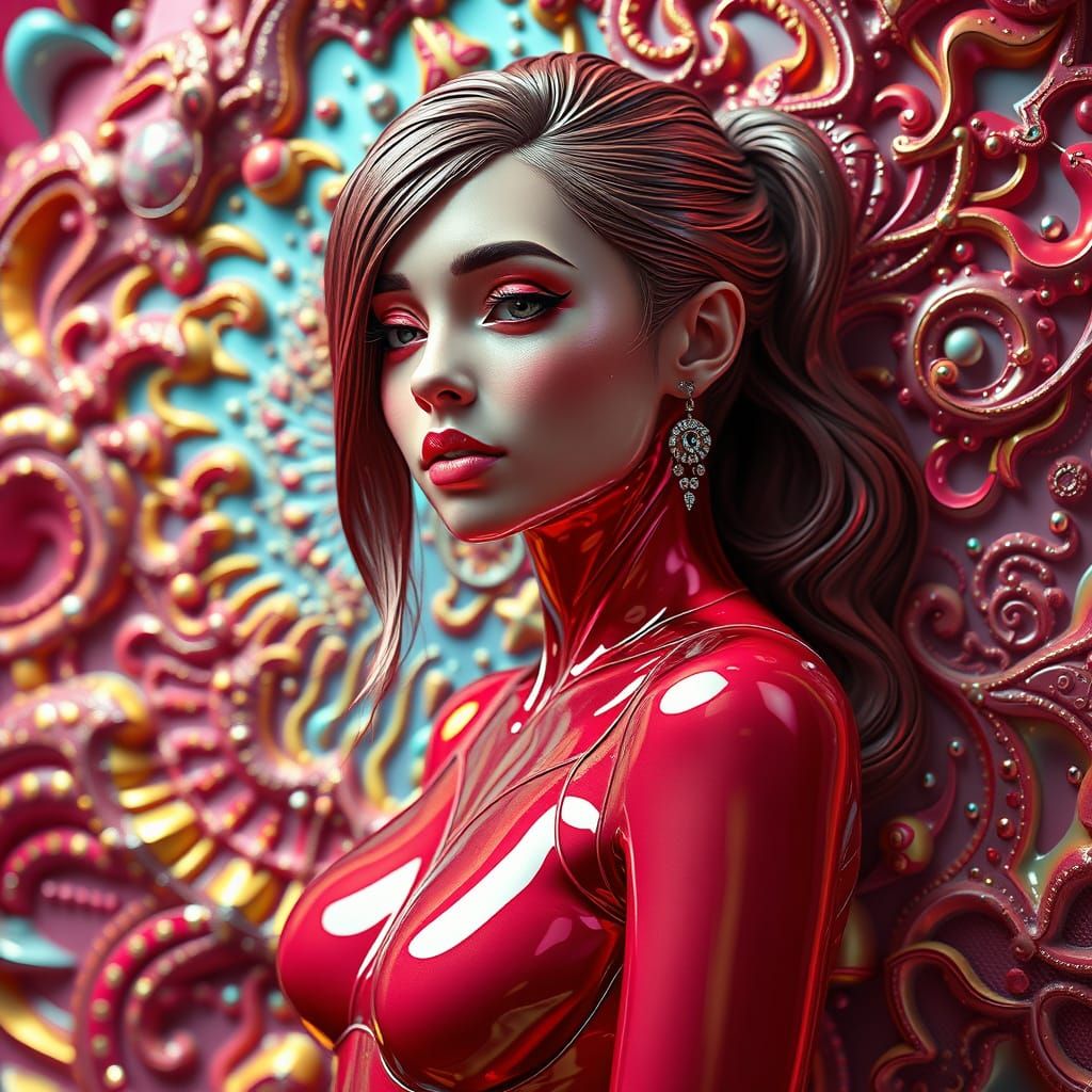 Latex Figure in Fractal 3D Bas-Relief