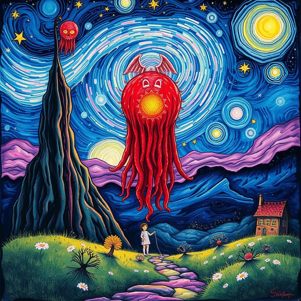 The Simpsons in Futuristic Surrealism Inspired by Masters