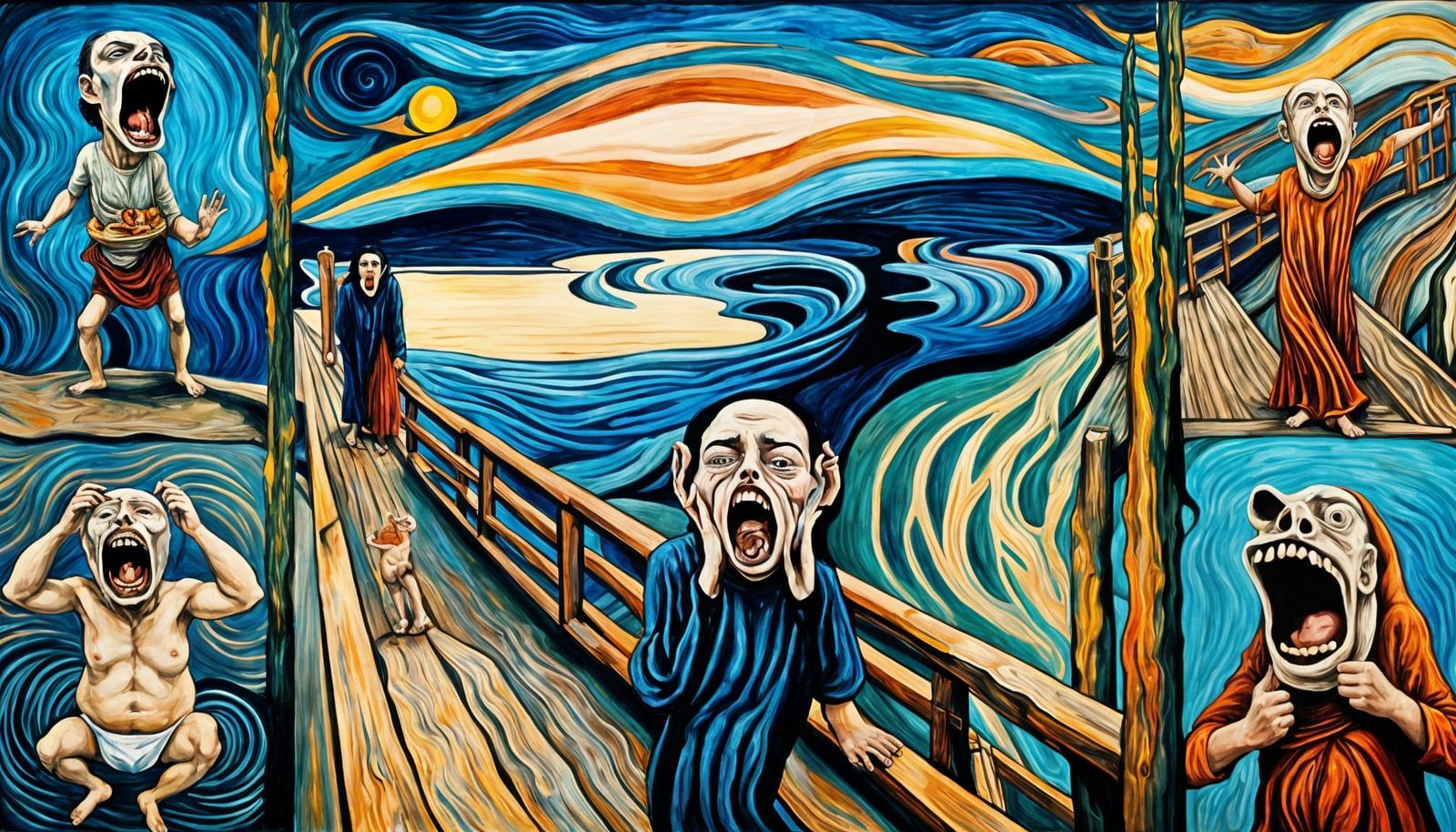 Emotive Anthropomorphic Scream as Oil Painting