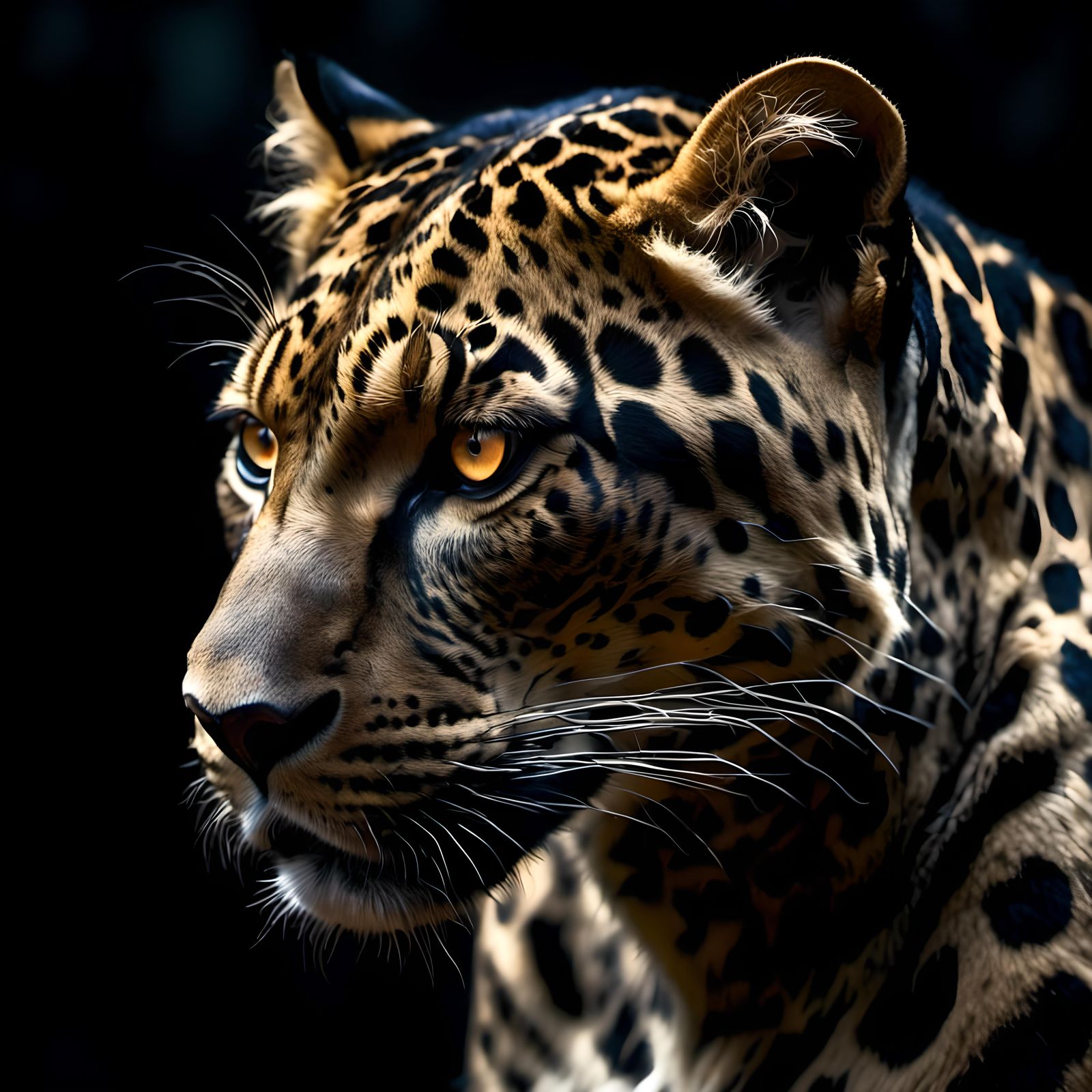 Leopard Panther in African Jungle: Watercolor Art