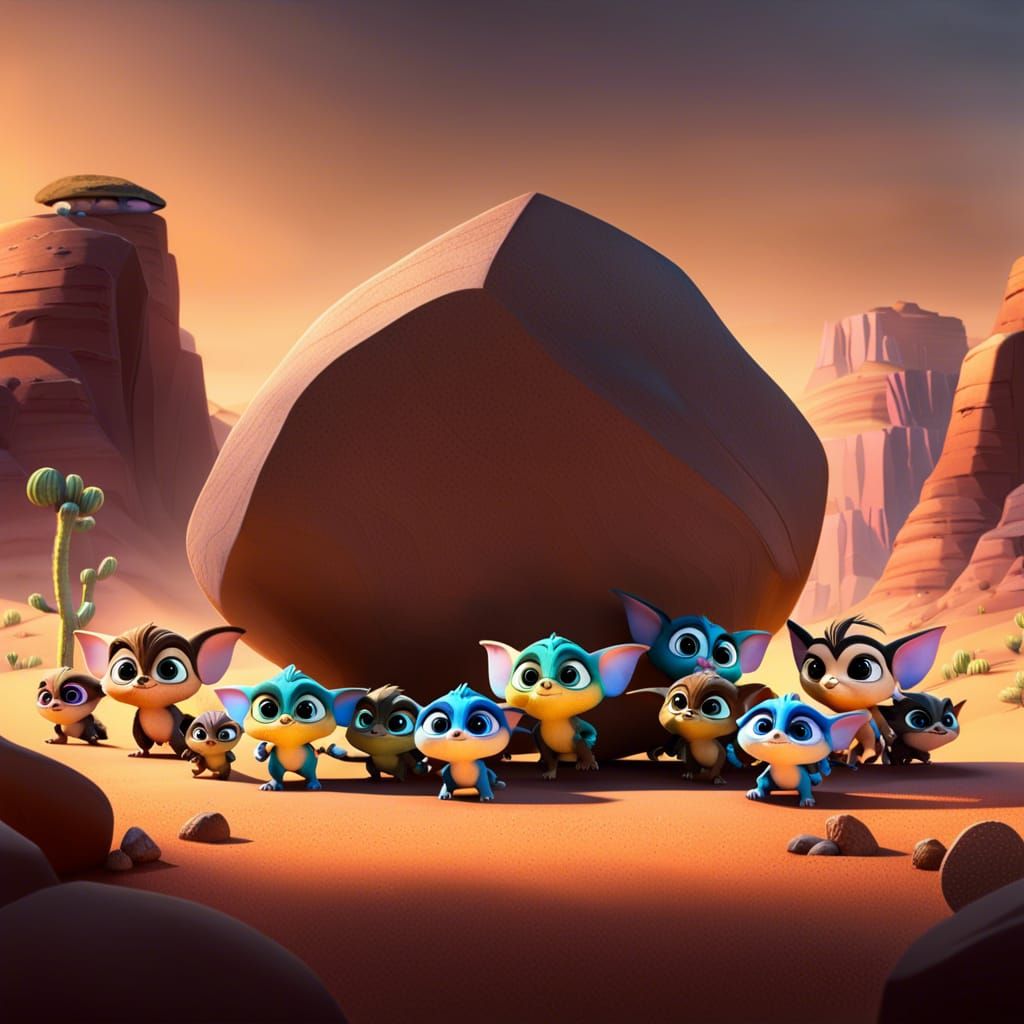 Gremlins Teamwork: Adorable 3D Digital Art