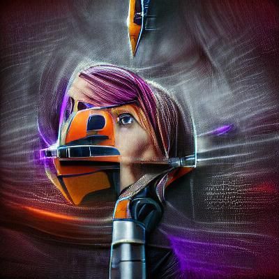 Sabine Wren with Dark Saber 8K 3D Render