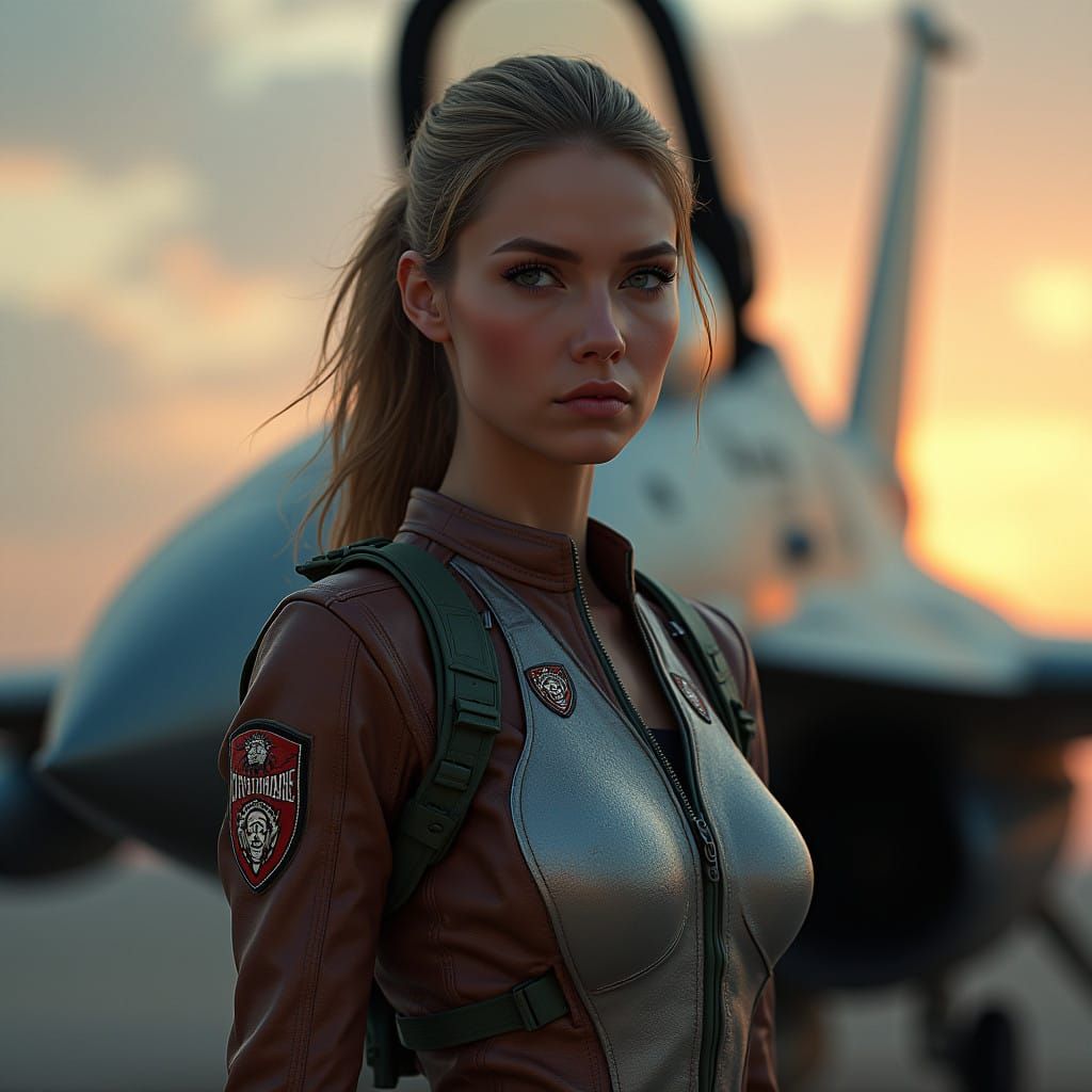 Hyperreal Fighter Pilot in Flight Suit