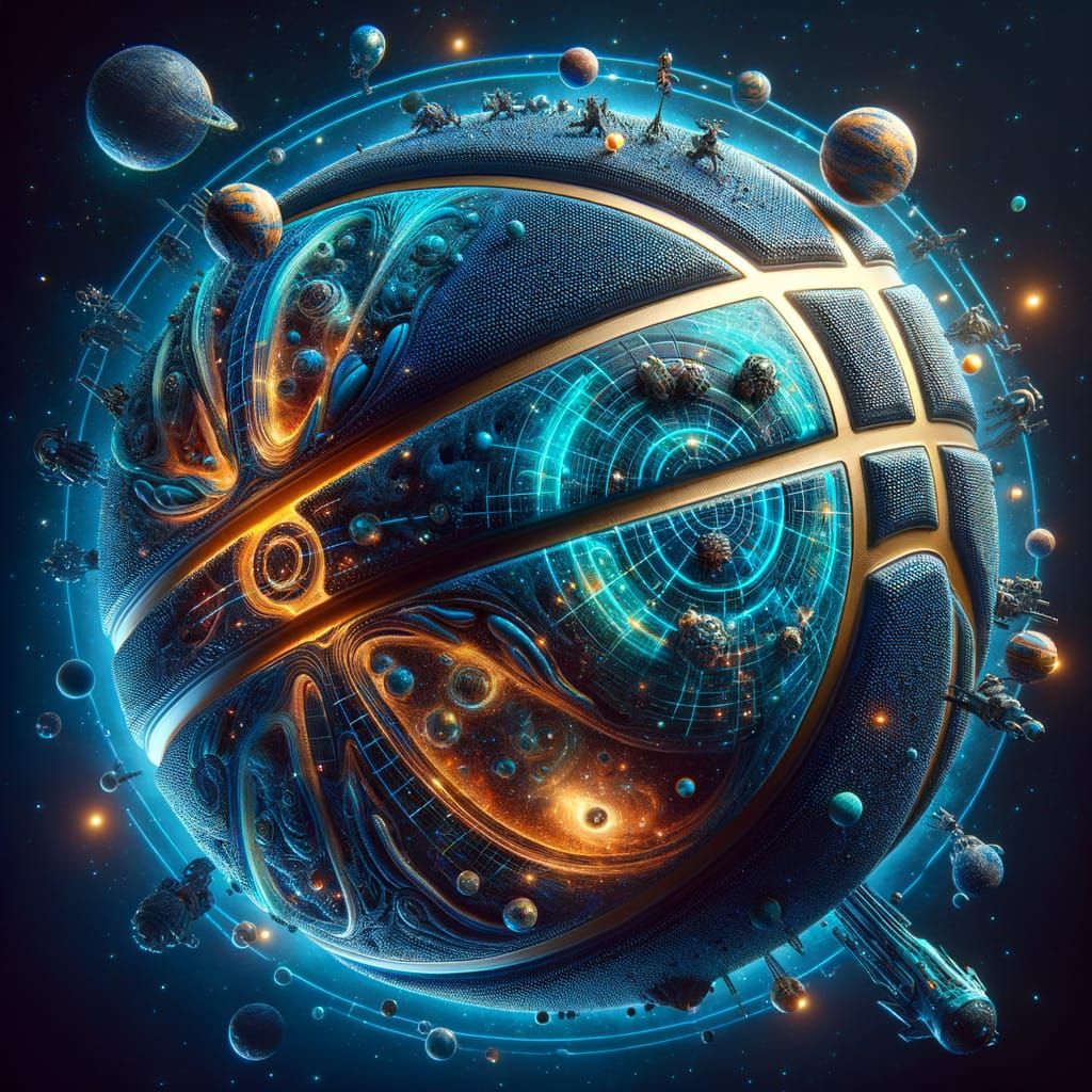 Hyper-Realistic Basketball with Cosmic Details