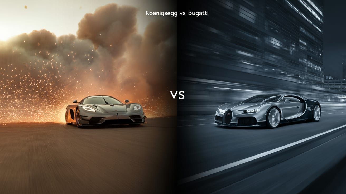 Koenigsegg Jesko vs Bugatti Chiron Cinematic Split Screen