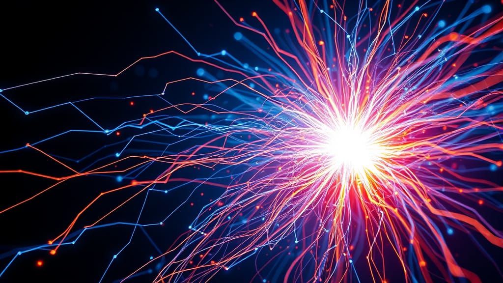 Explosion of Energy: Abstract Light Trails in Electric Color...