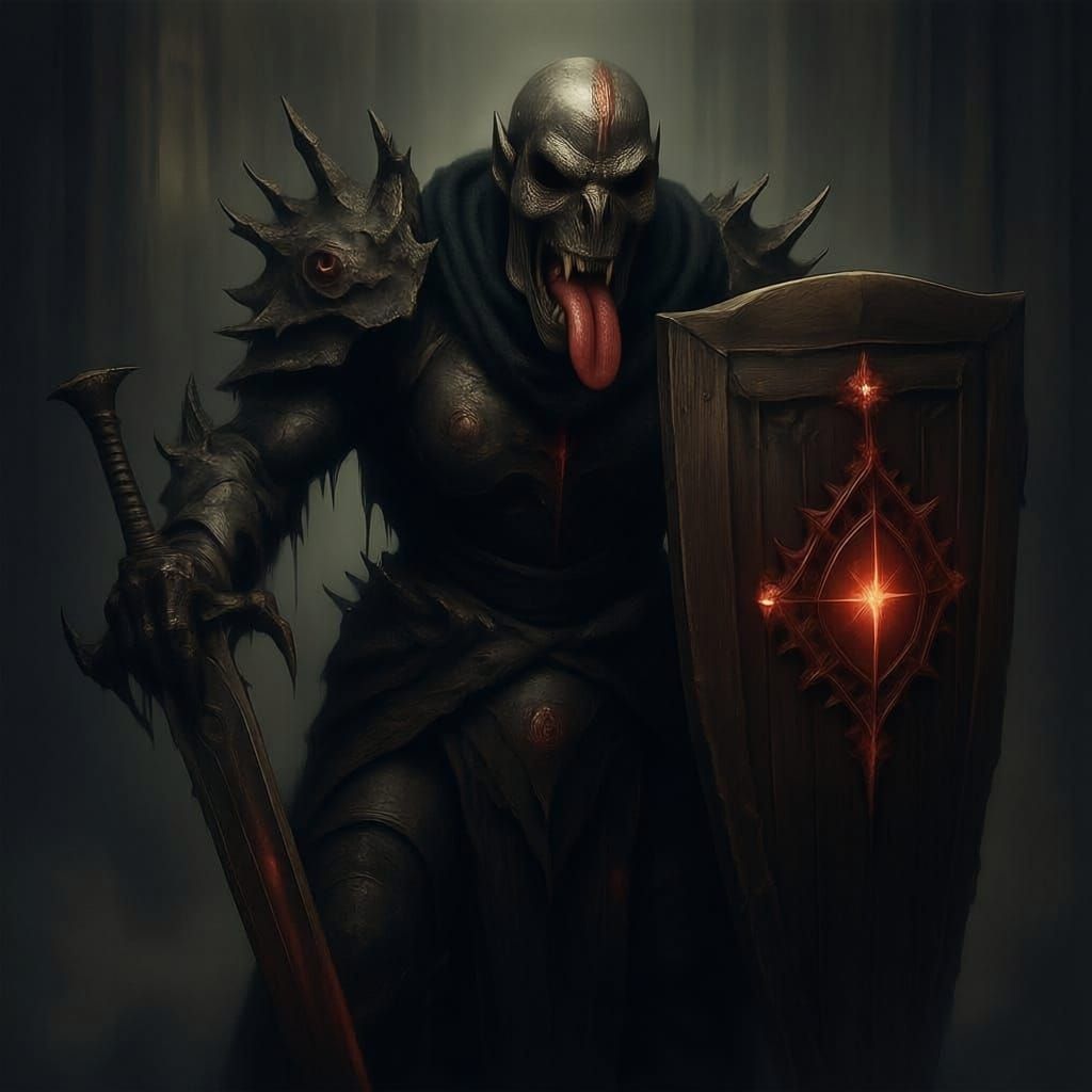 Sinister Mimic Knight with Shield and Sword