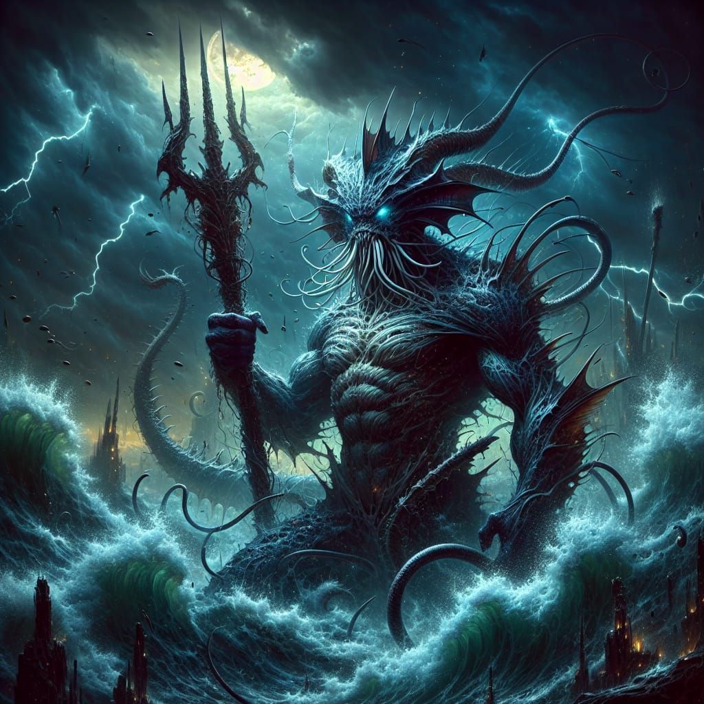 Underwater Fishman King Commands Ocean Depths