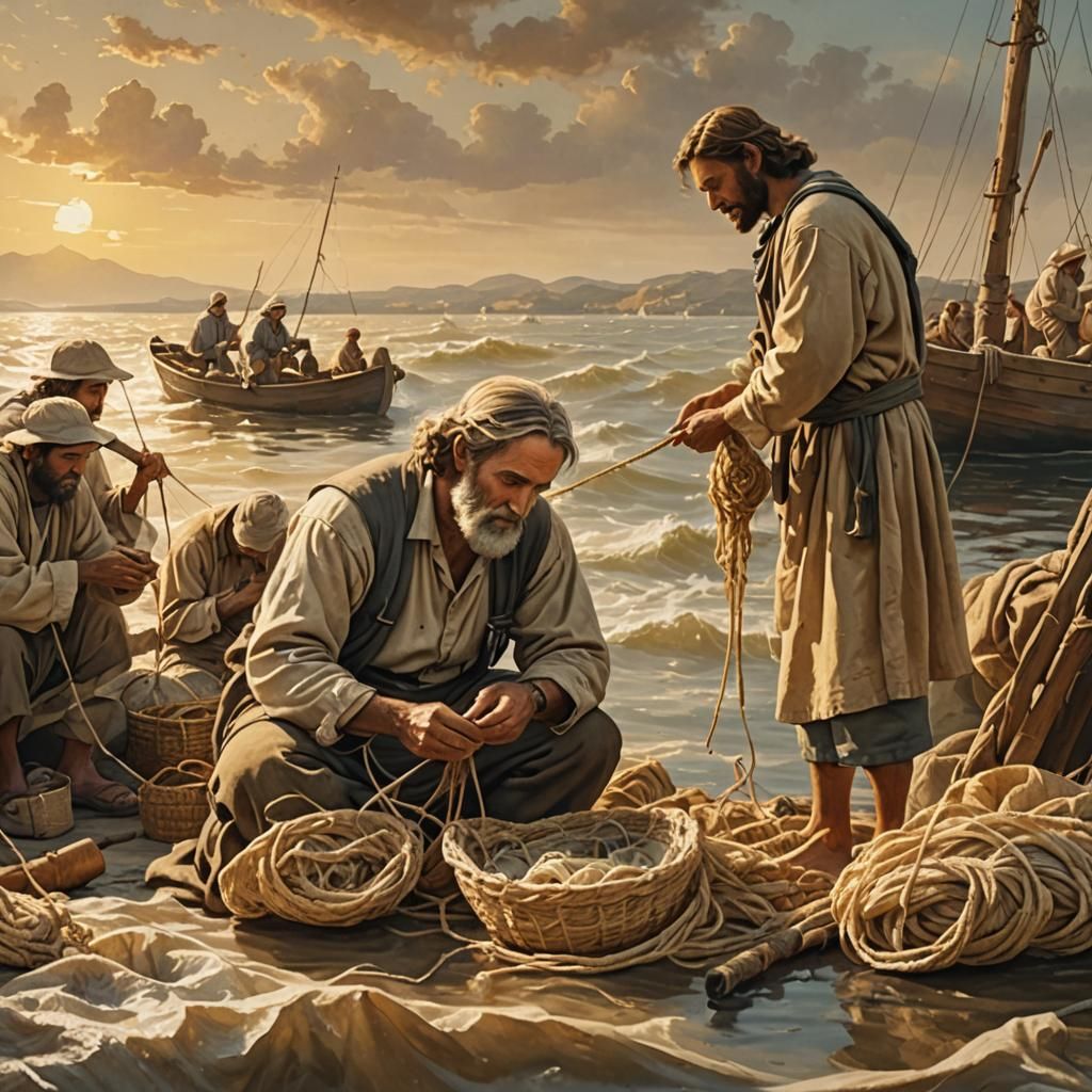 Jesus Calls Peter: Biblical Illustration in Digital Art