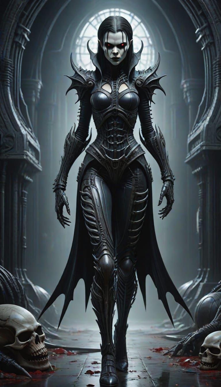 Hr Giger Inspired Female Vampire Full Body Art