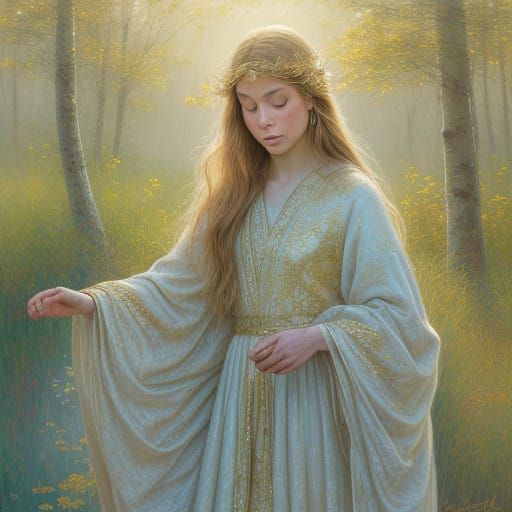 Angel Radiates Kindness in Dreamy Realism