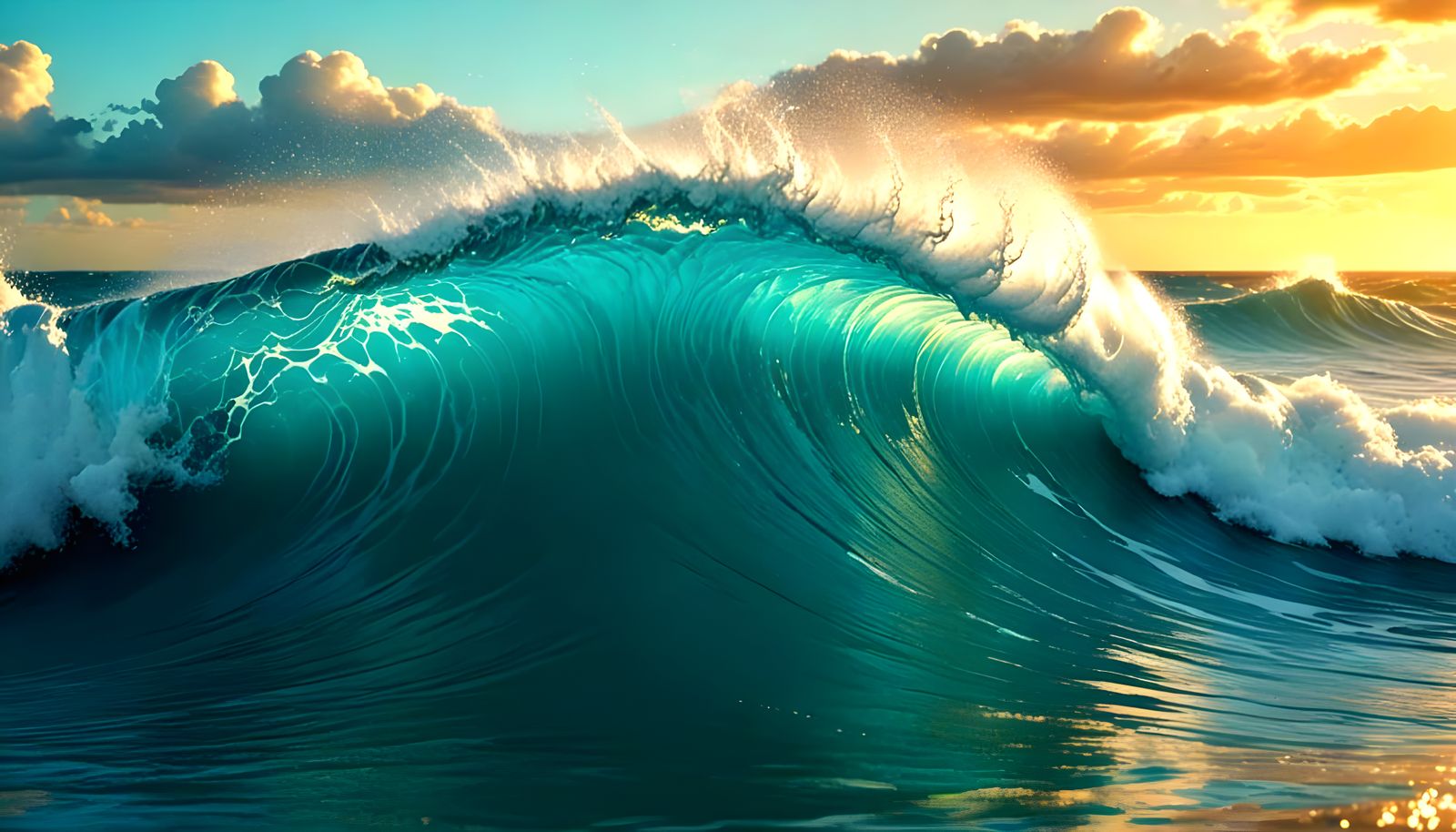 Turbulent Turquoise Sea with Rogue Waves