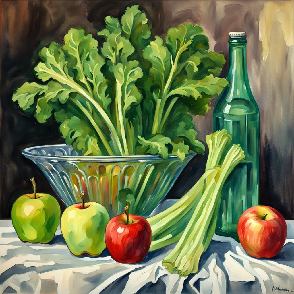 Impressionist Still Life with Decaying Fruit and Cider