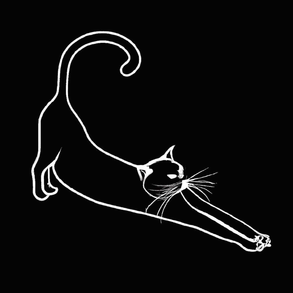 Minimalist Cat Silhouette in Black: Charcoal Drawing
