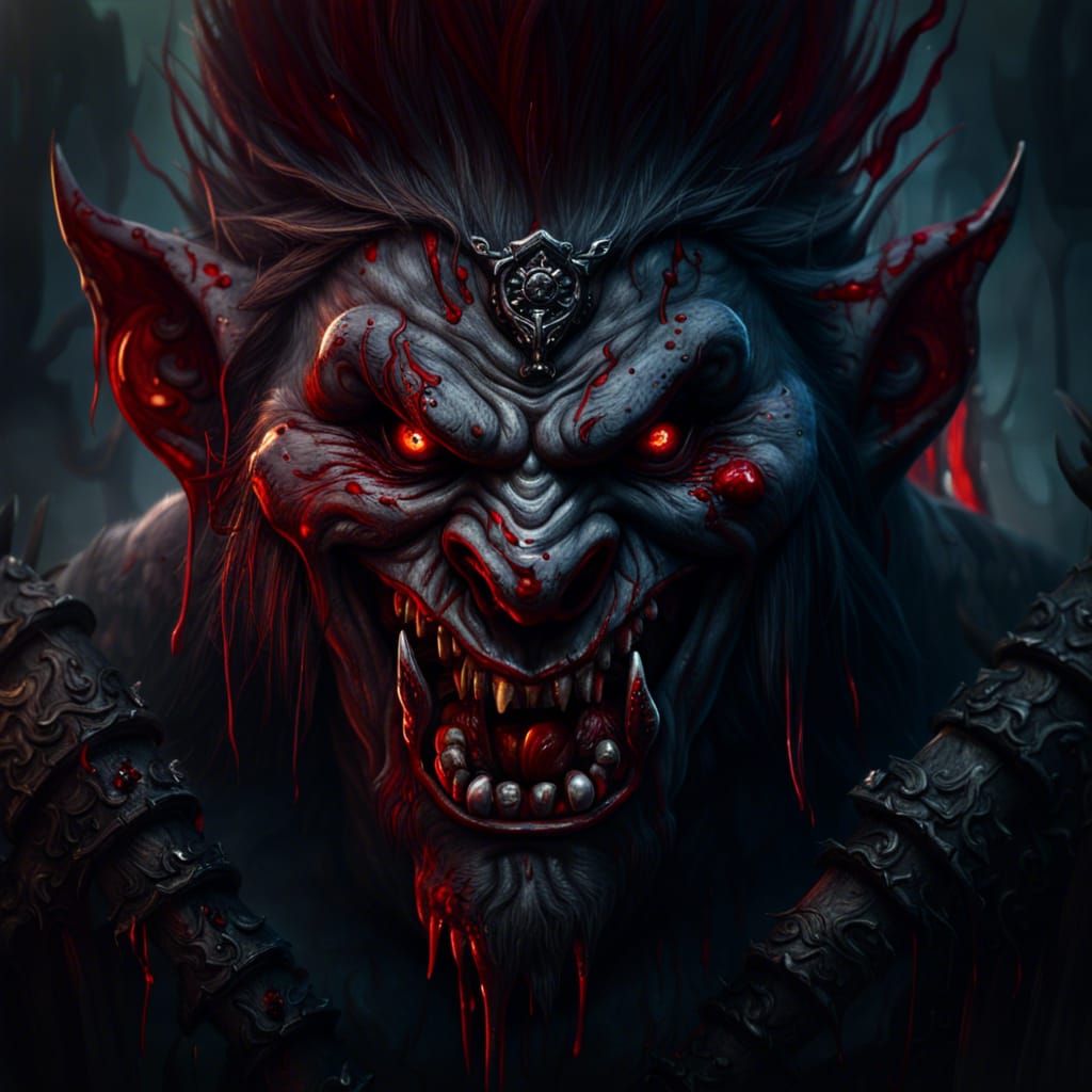 Scandinavian Troll Face: Detailed Matte Painting