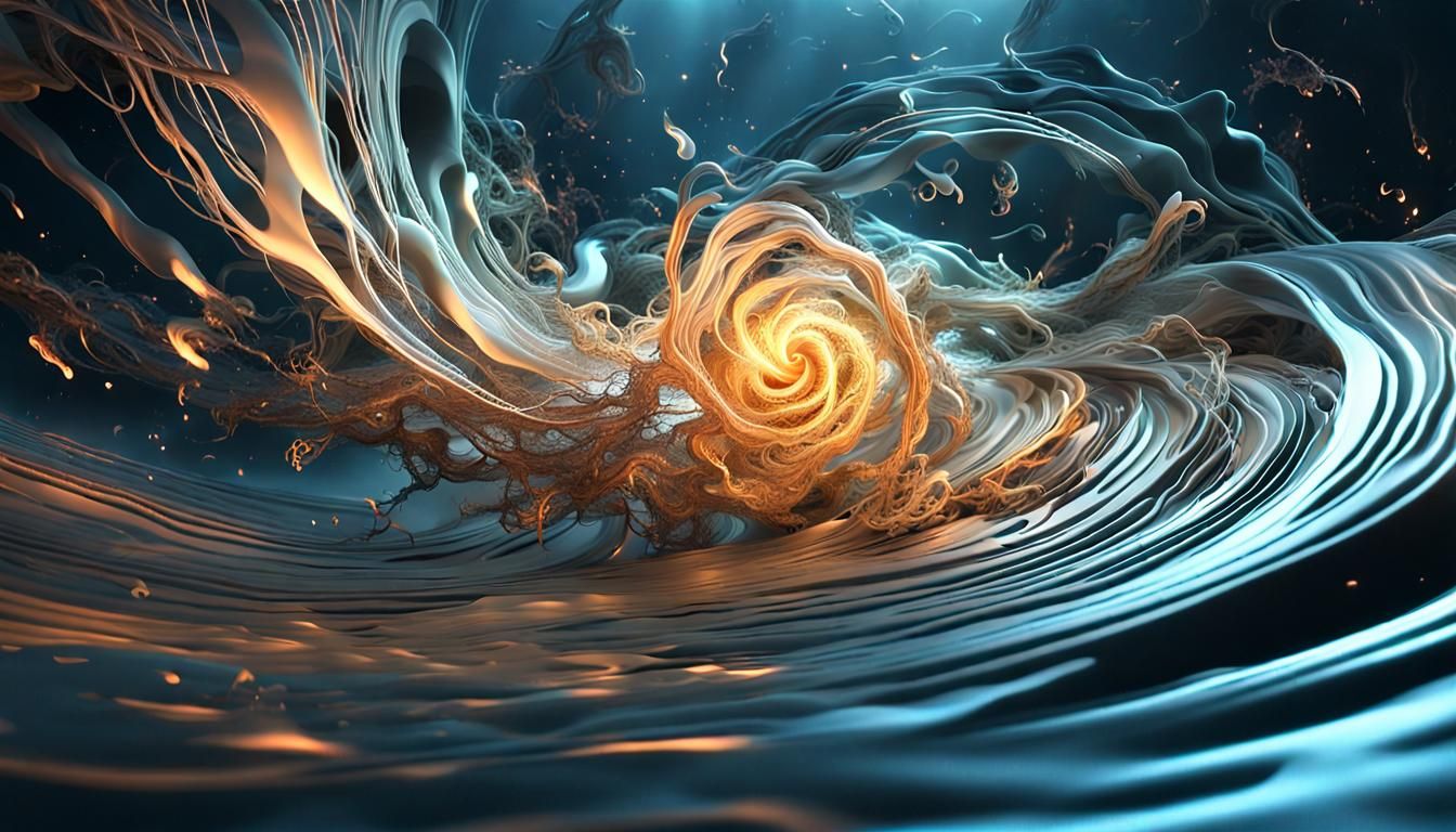 Abstract 3D Fluid Organic Swirl Roots in Octane Render