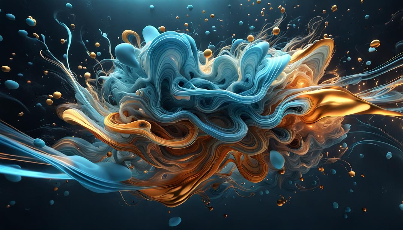 Abstract Organic Fluid Swirl in 3D Octane Render