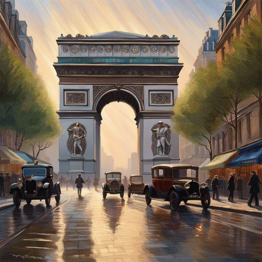 Victorian Arc de Triomphe in Impressionist Style