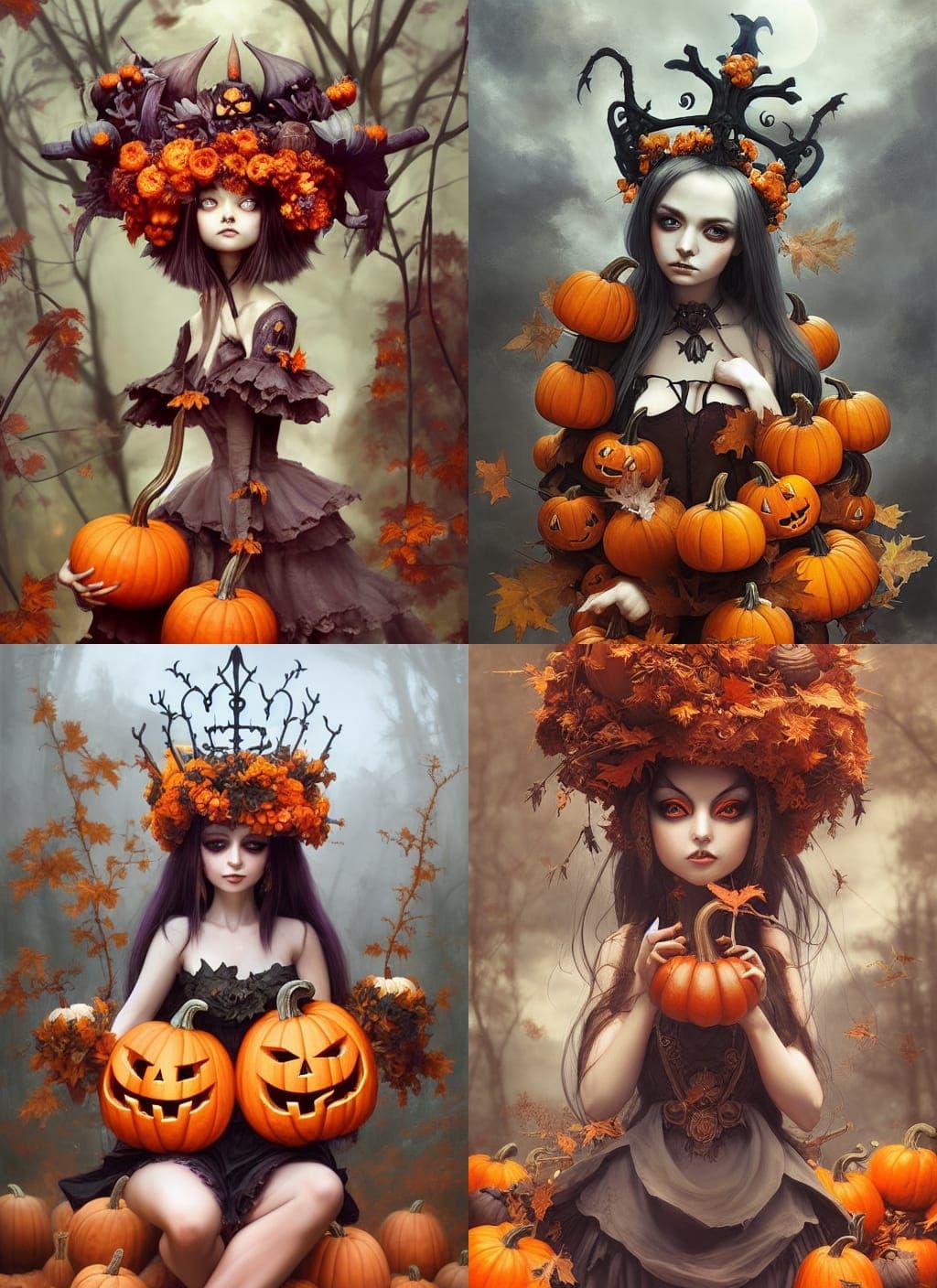 Intimidating Pumpkin Witch Anime Doll