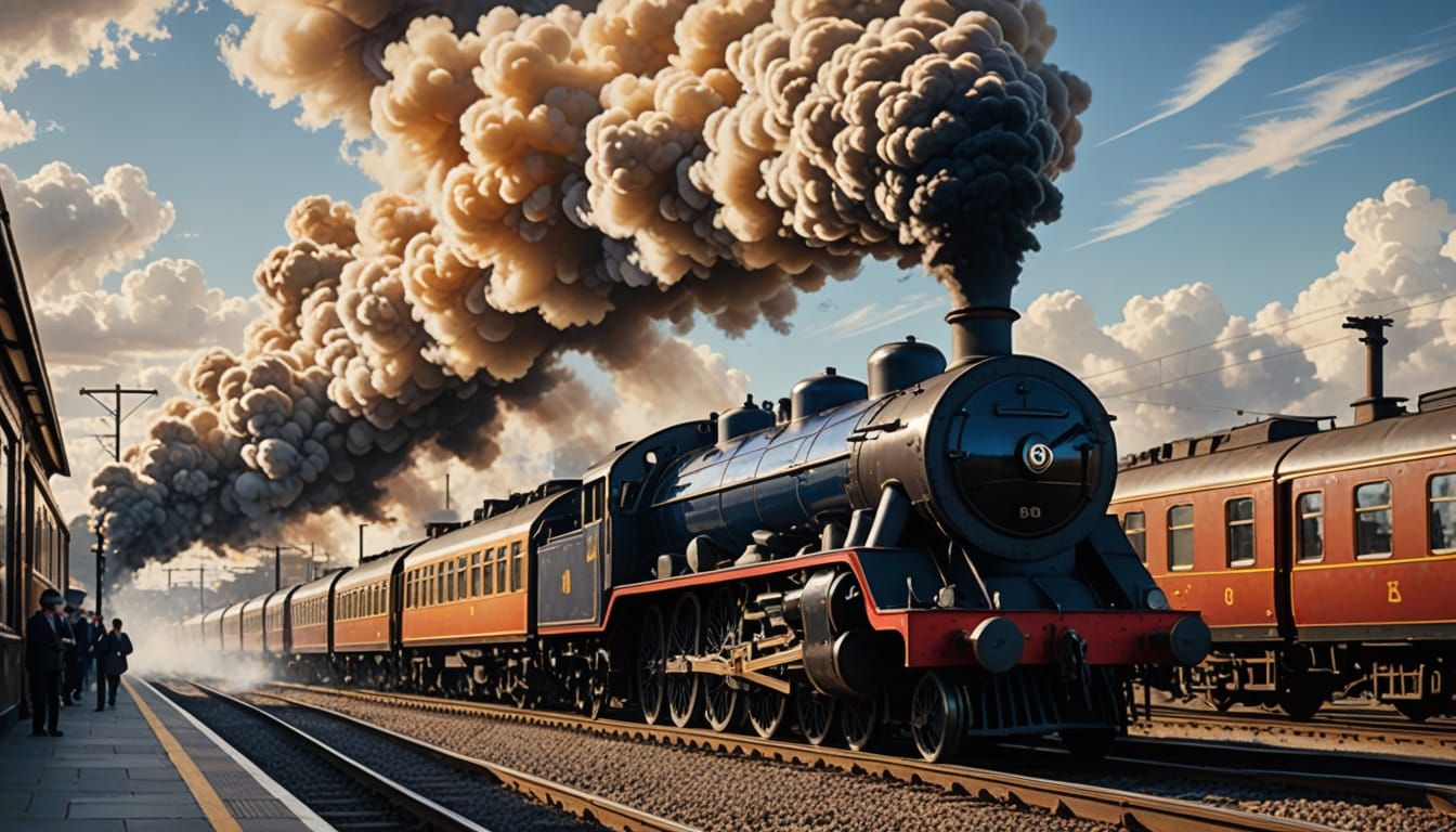 Vintage Golden Arrow Steam Train at Clapham Junction