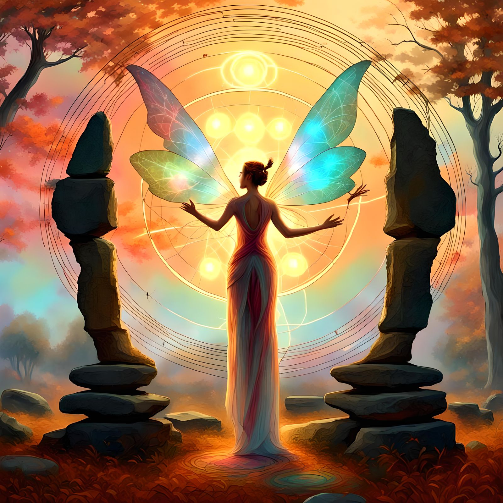 Autumnal equinox, standing stones, wire frame, venn diagram,...