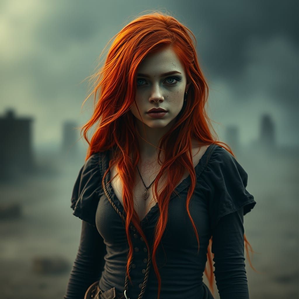 Girl as IT and Harley Quinn in Dark Fantasy Style