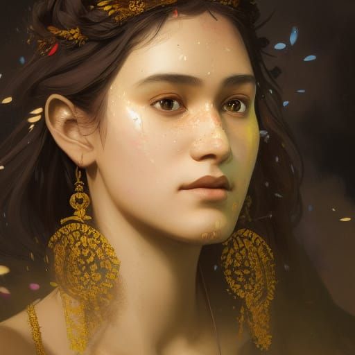 Shakuntala Portrait in Art Nouveau Style