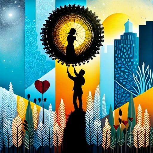 Beautiful Garden in Forest: Mixed Media Digital Art