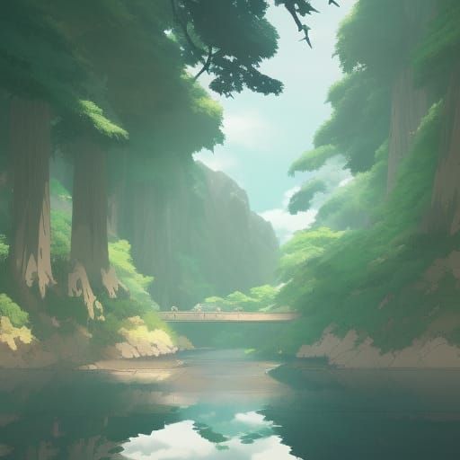 Yae Miko in Studio Ghibli Anime Style