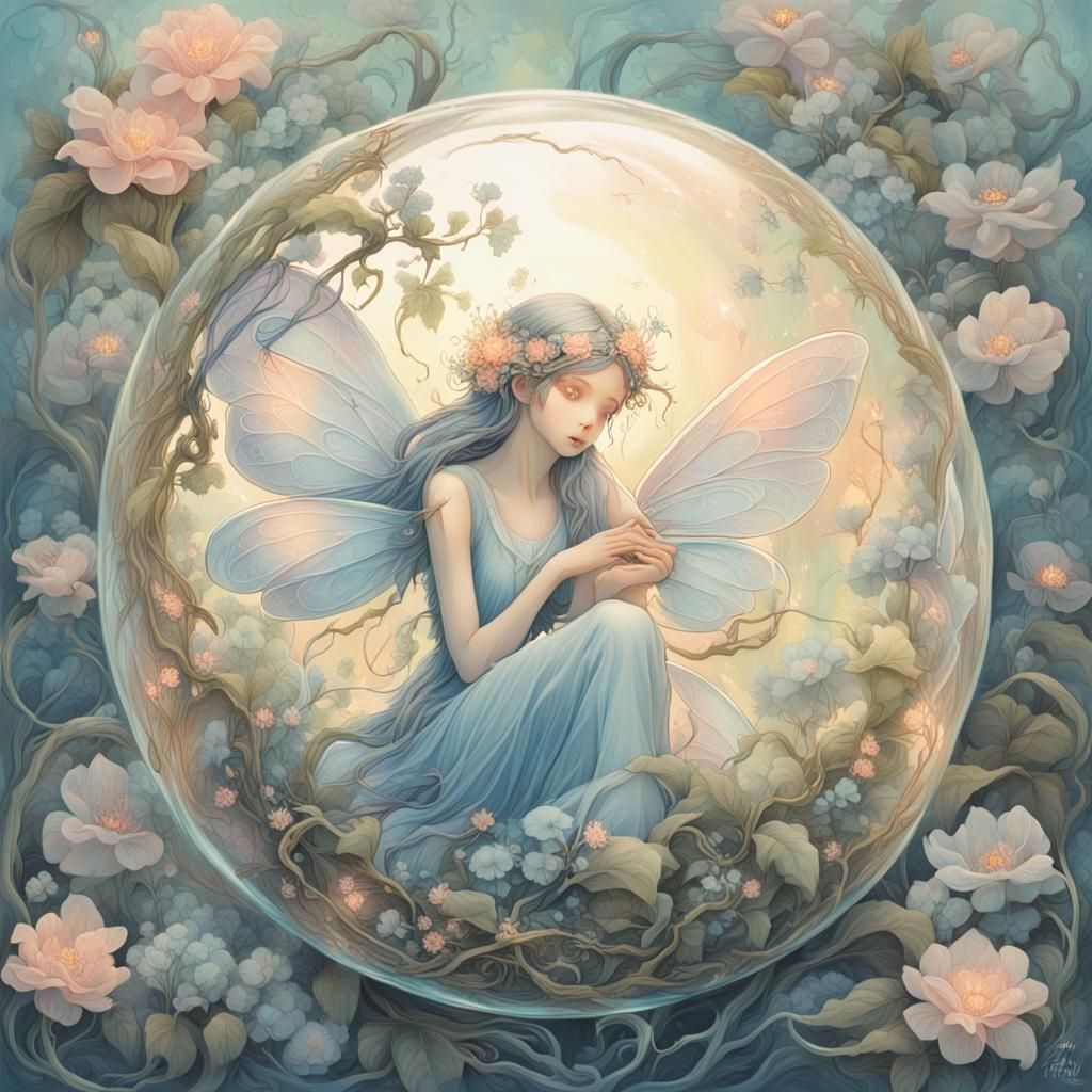 Fairy in Orb: Whimsical Fantasy Art