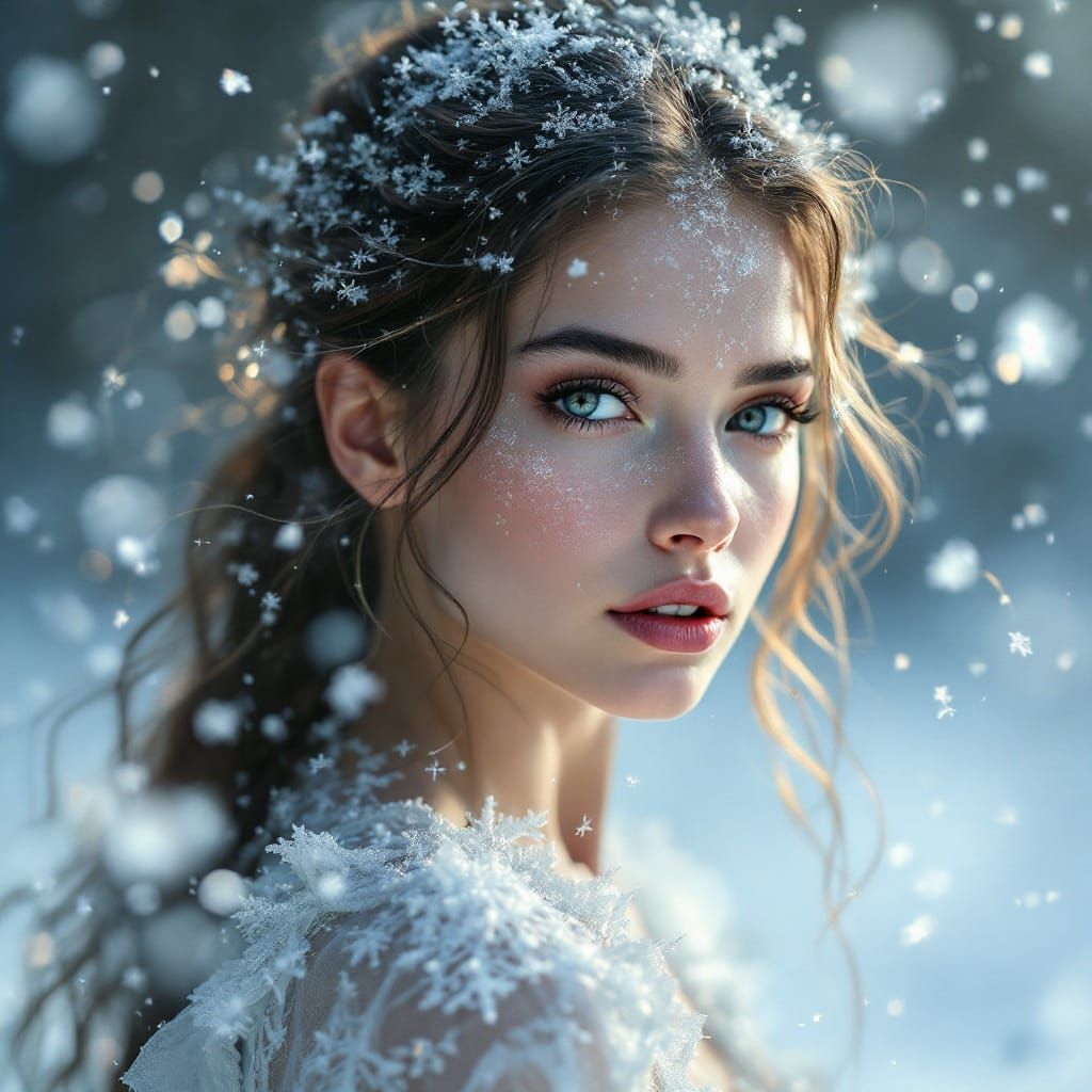 Ethereal Ice Queen in Winter Wonderland