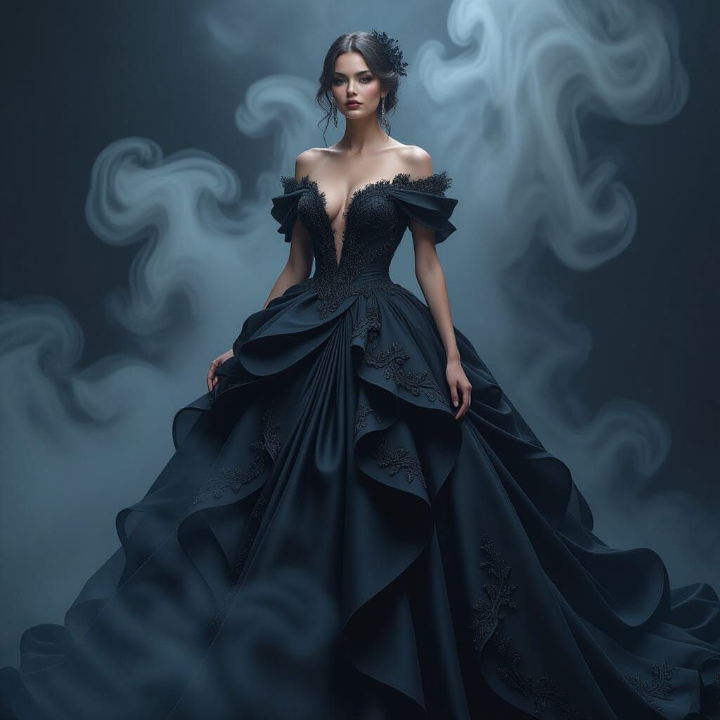 Gothic Mist Queen in Cinematic Fashion