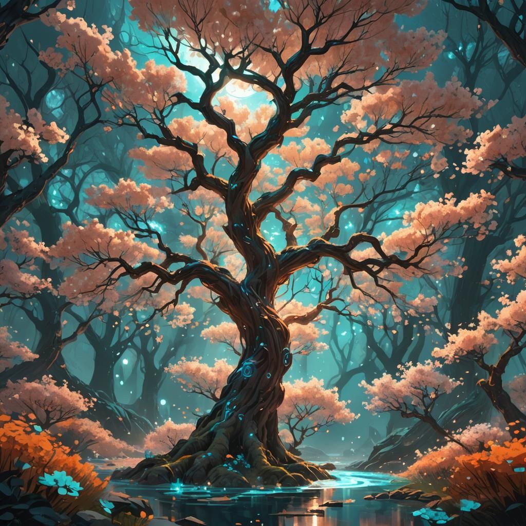 Magical Blossom Trees in Volumetric Lighting