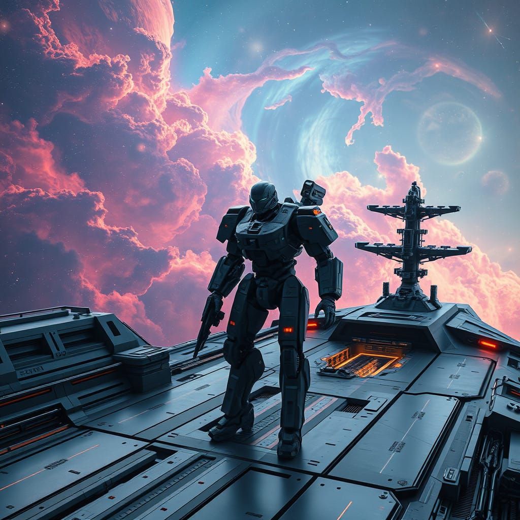 Cyberpunk Battle Suit in Splendid Nebulae