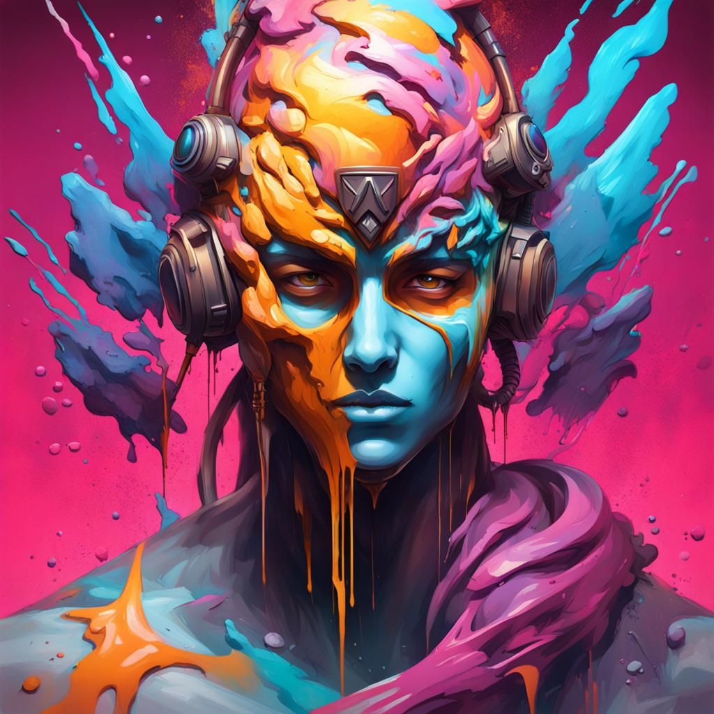 Polychromatic 3D Heroes in Graffiti Art Style