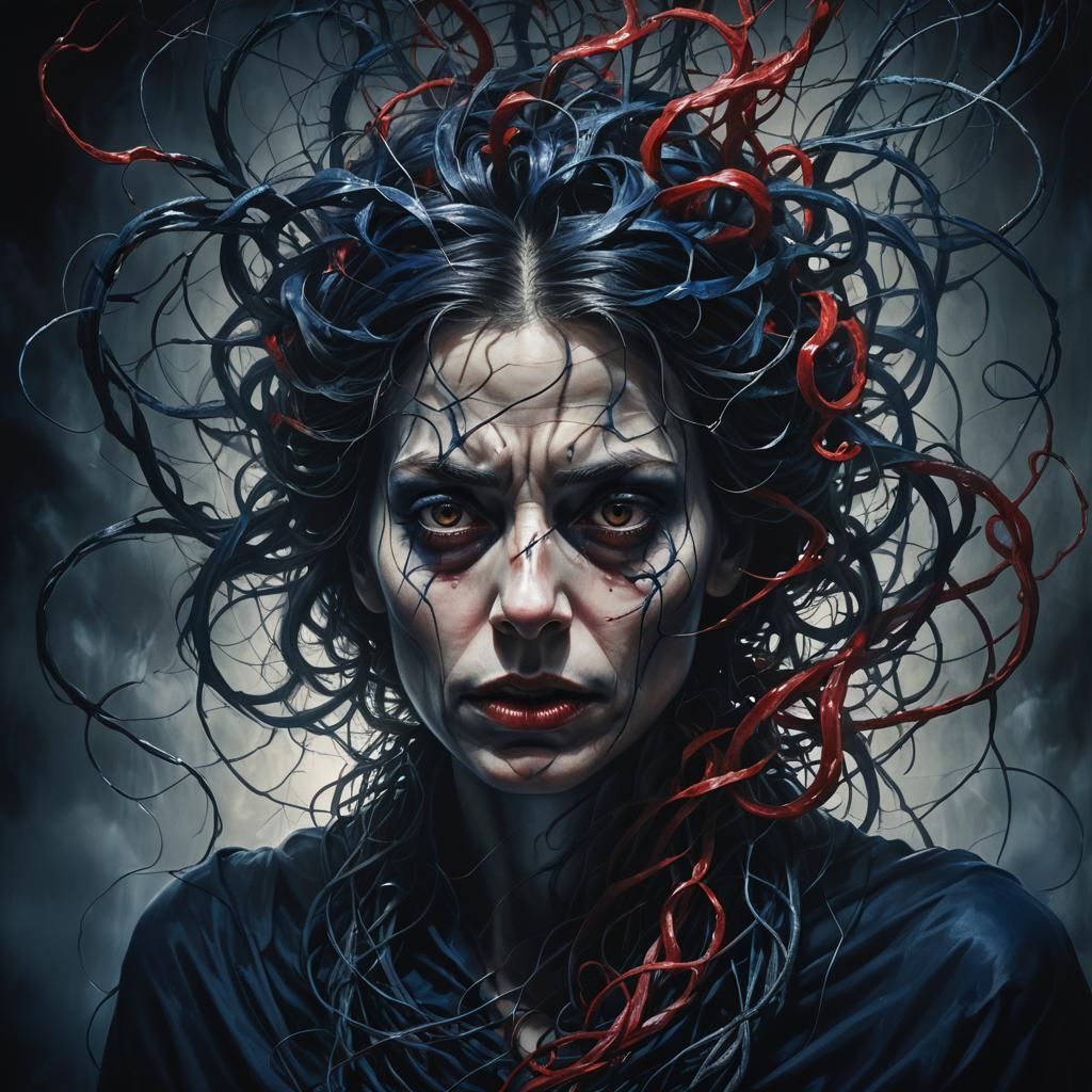 Dark Surreal Portrait of Anguished Soul