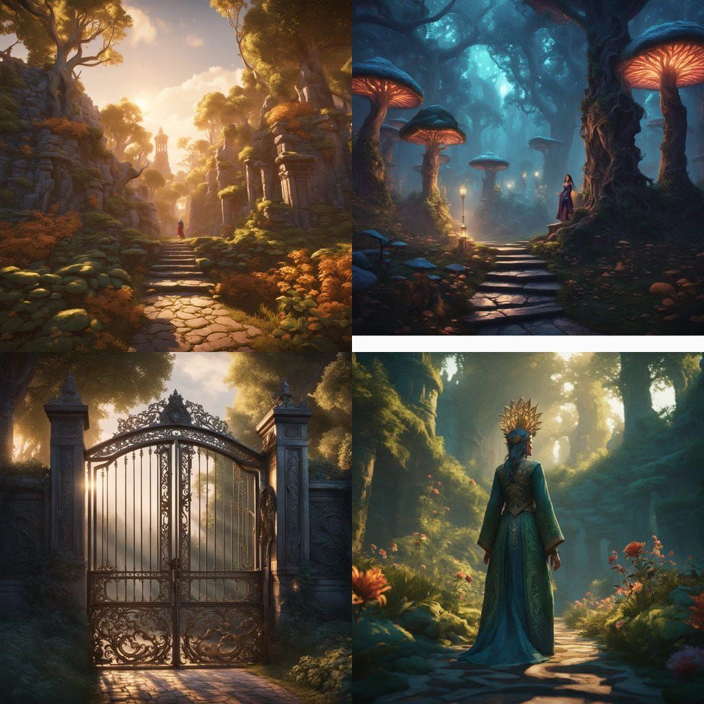 Vibrant Gratitude Fantasy Scene in Unreal Engine 5 Style