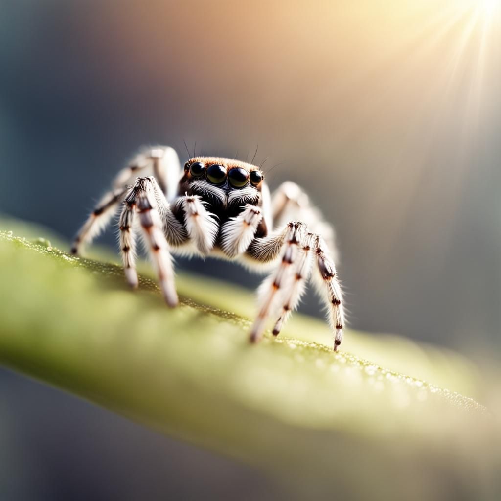 Adorable Jumping Spider in Divine Light