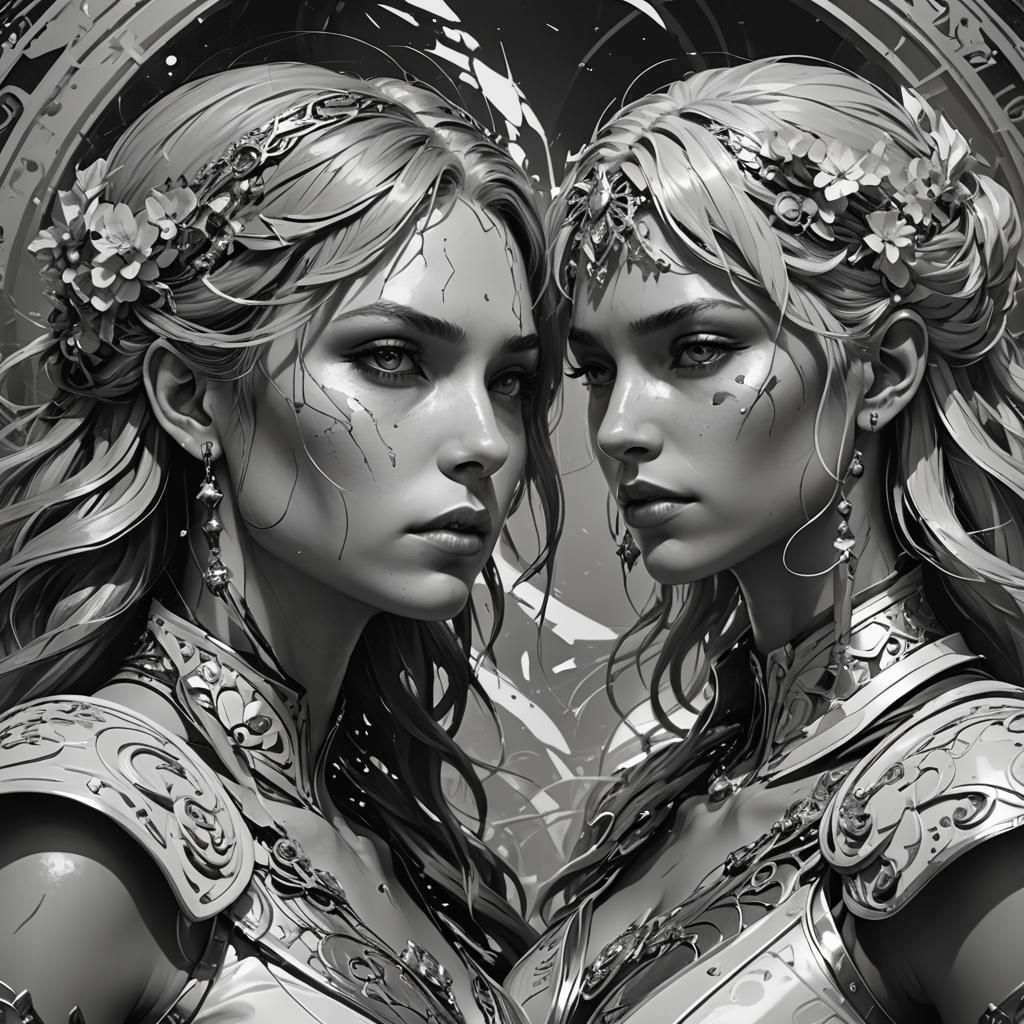 Black and White Battle Portrait in 8K Resolution