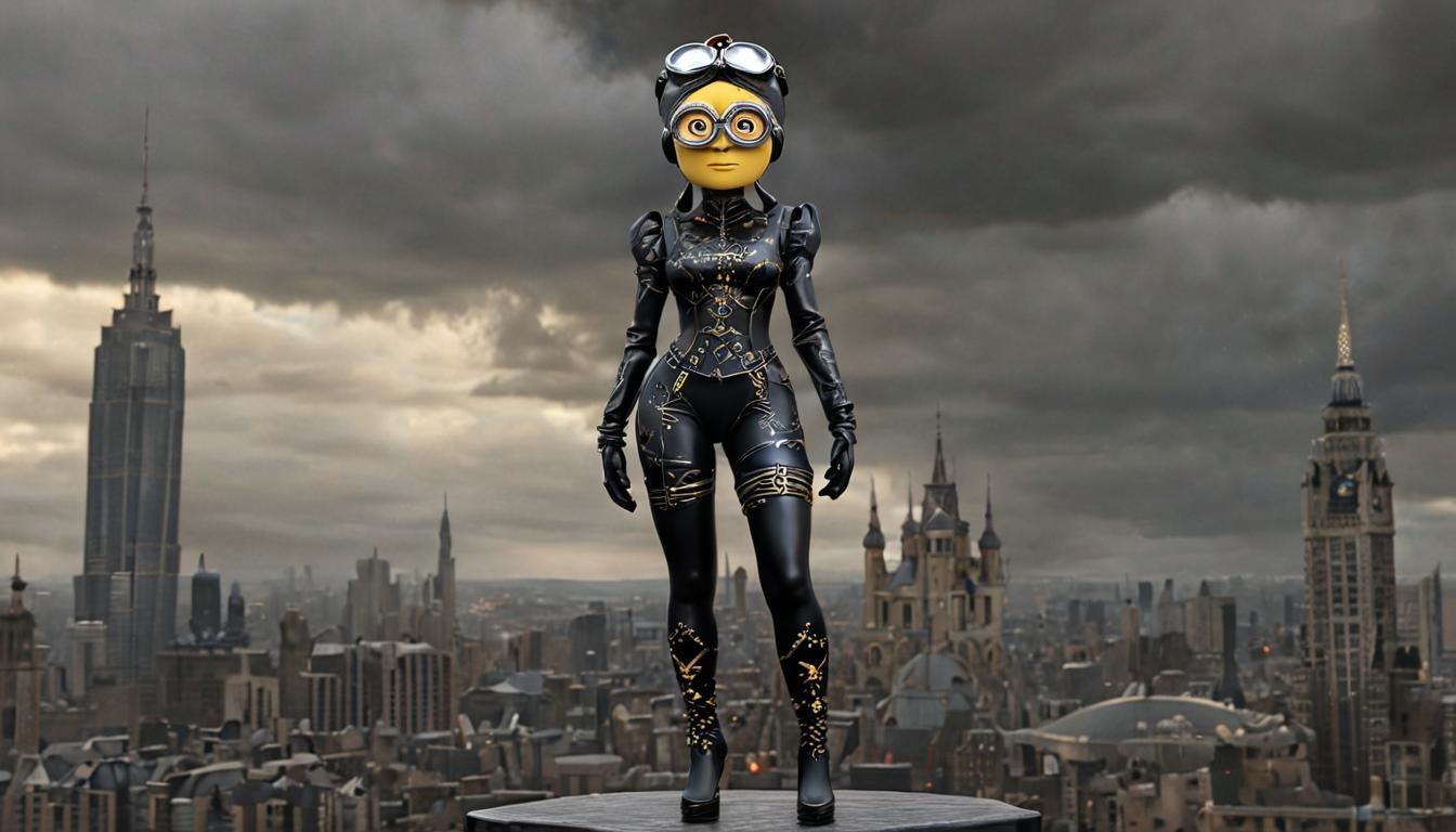 Minion Transformed: Fashionable Fantasy Woman in Gothic City...