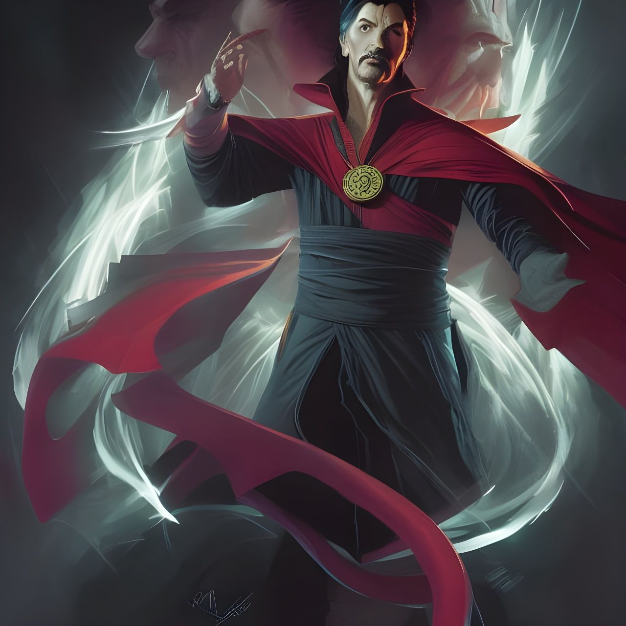 Doctor Strange Portrait in Comic Book Art Style