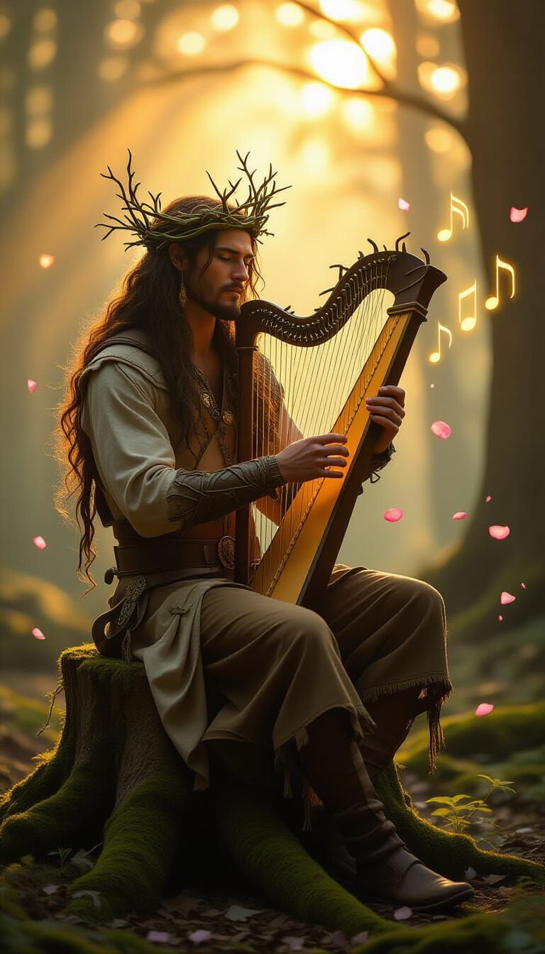 Vine-Crowned Bard's Forest Song