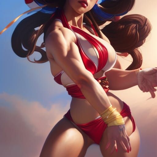 Bikini Portrait of Mai Shiranui and Chun-Li